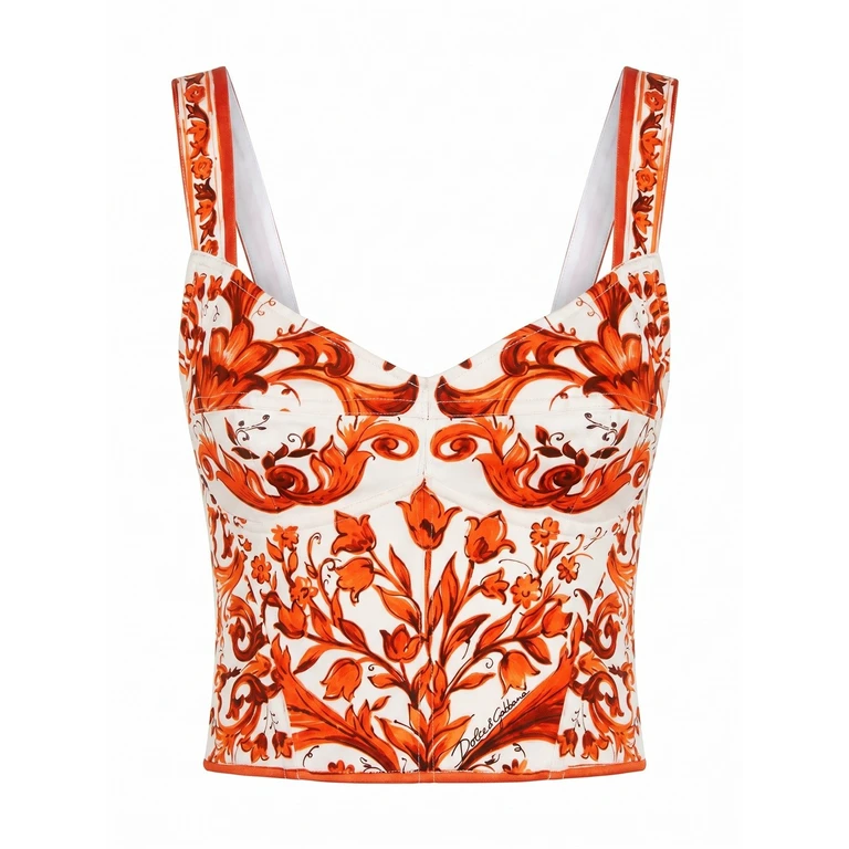 Dolce & Gabbana Maiolica-Print Bustier