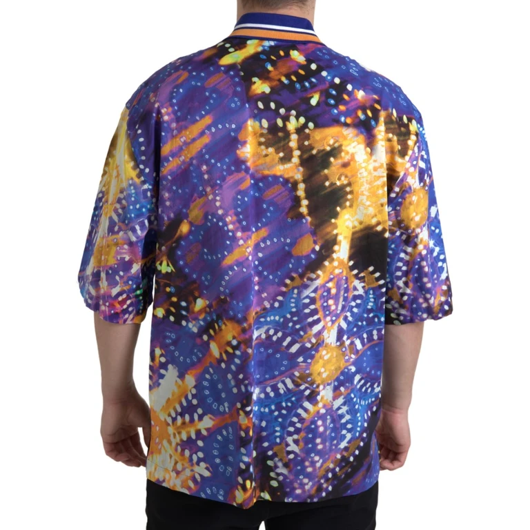 Dolce & Gabbana Luminaire Print Cotton Polo Top Men Shirt - Men