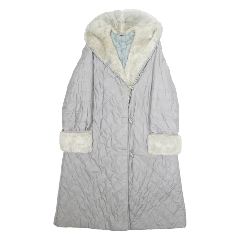 Womens Quilted Jacket Grey L