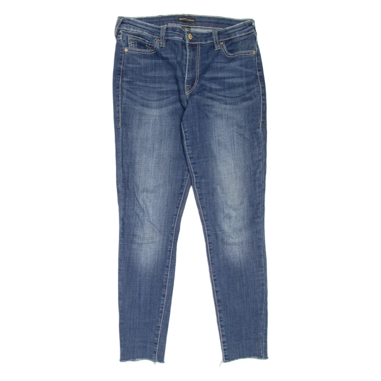 TRUE RELIGION Jennie Curvy Womens Jeans Blue Slim Skinny Stone Wash W30 L28