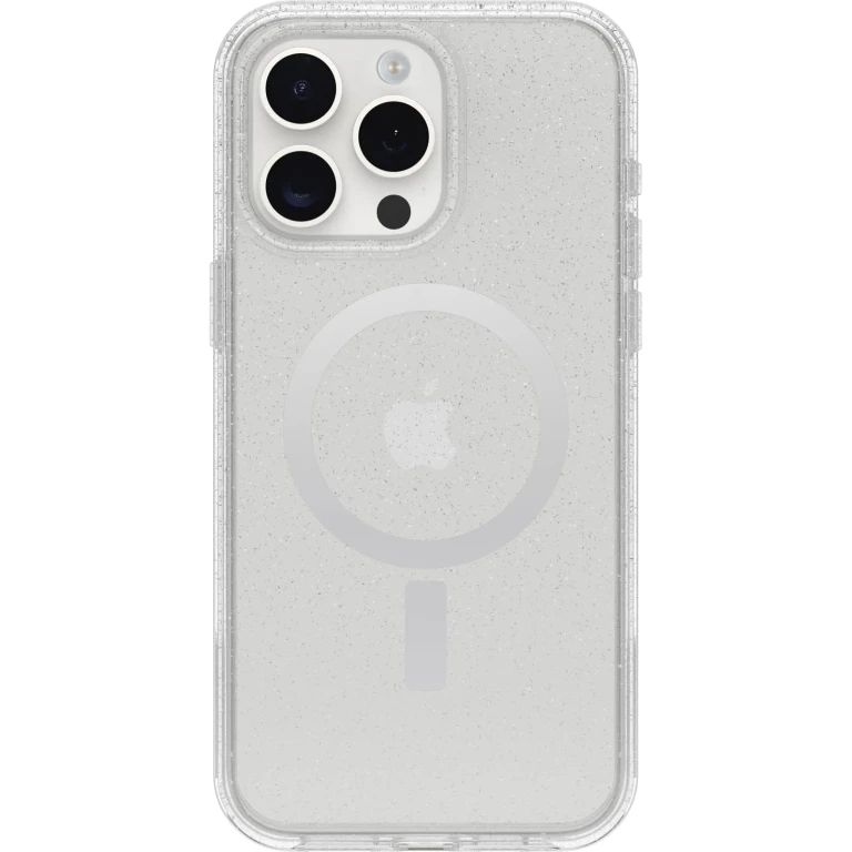 iPhone 15 Pro MAX (Only) Symmetry Series Clear Case - Stardust (Clear/Silver) Snaps to MagSafe Ultra-Sleek Raised Edges Protect Camera & Screen
