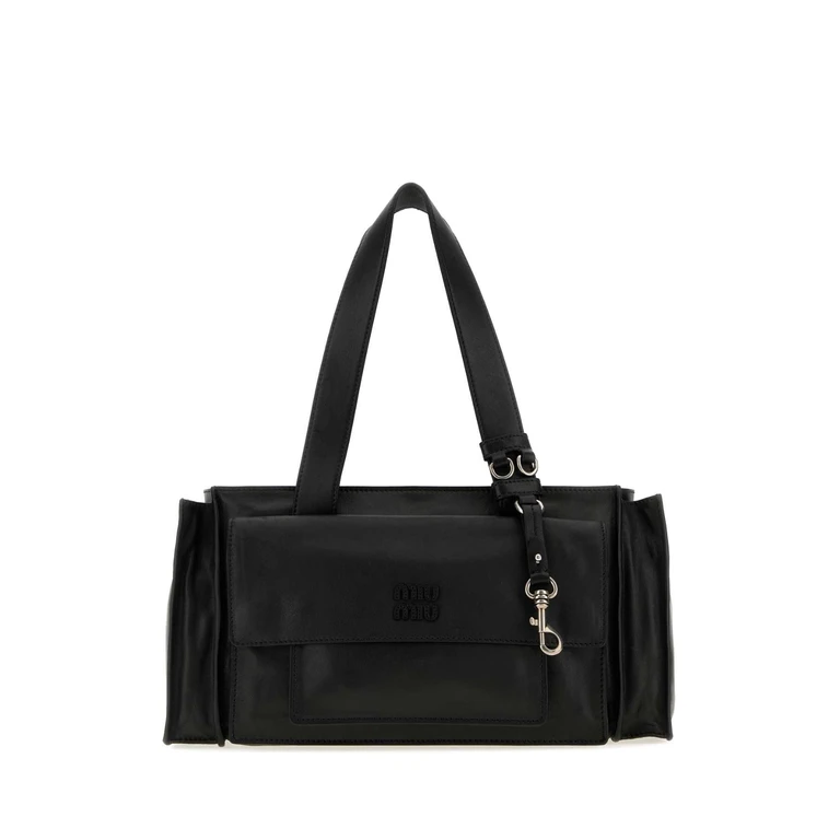 Black Nappa Leather Utilitaire Shopping Bag Nero Borse A Mano - Women