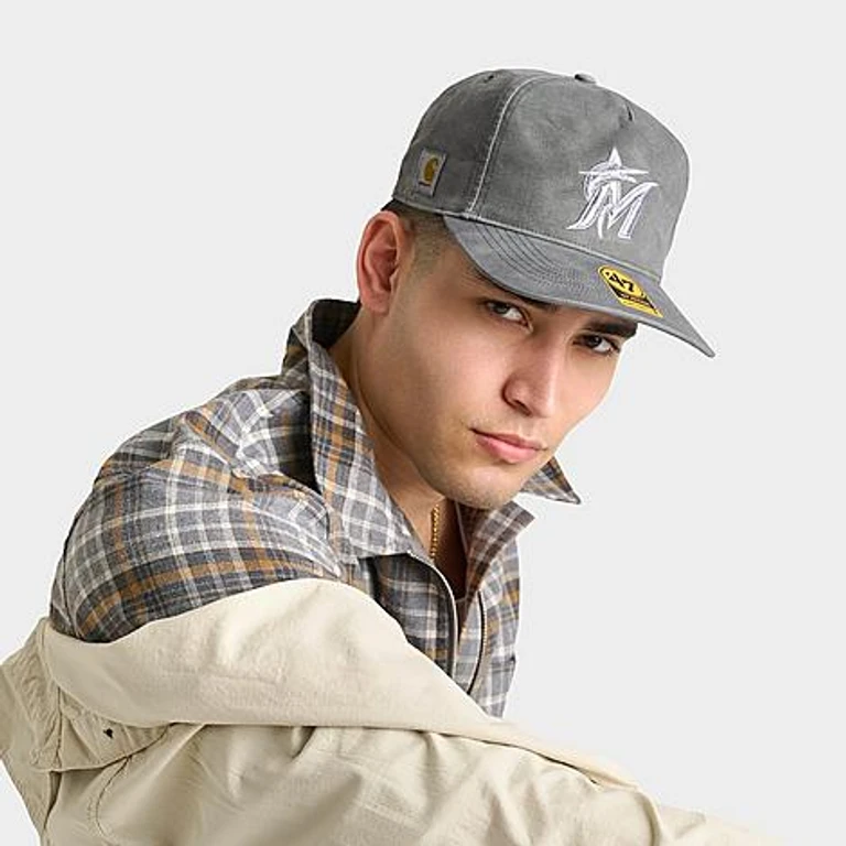 '47 x Carhartt Miami Marlins MLB HITCH Snapback Hat in Shadow