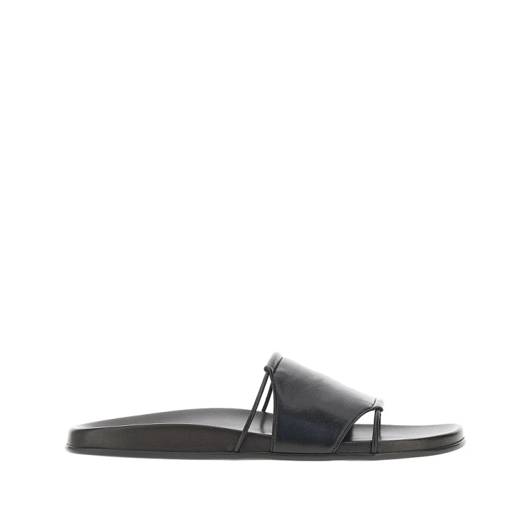 The Row Vivienne Leder-Slides
