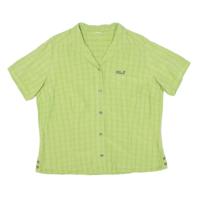 JACK WOLFSKIN Womens Shirt Green Check L