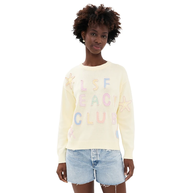 LoveShackFancy Kora Nautical Pullover MARINE DUSK L