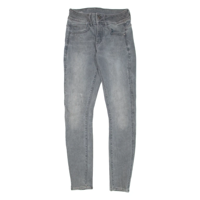 G-STAR RAW Lynn Womens Jeans Grey Slim Skinny Denim Stone Wash W26 L30