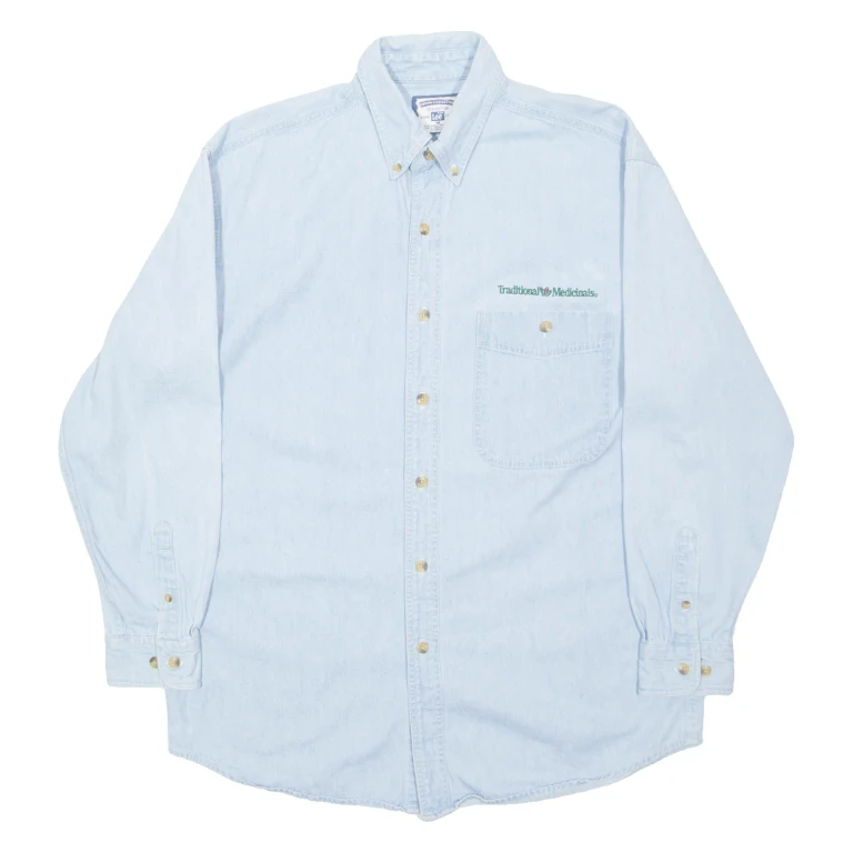 LEE Mens Denim Shirt Blue Long Sleeve M