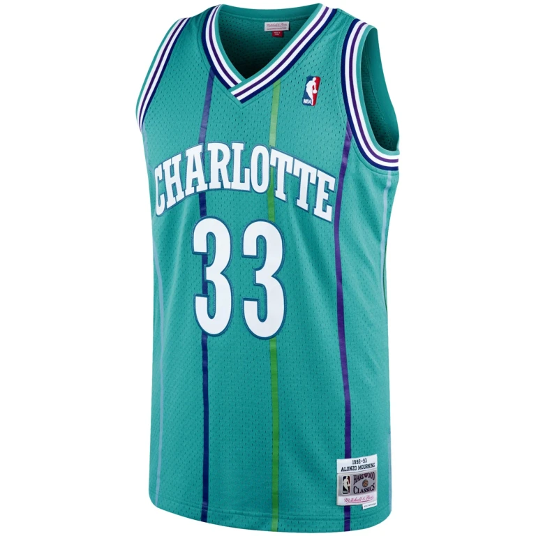 Men's Authentic Road Jersey Hornets 1992 Alonzo Mourning Jerseys