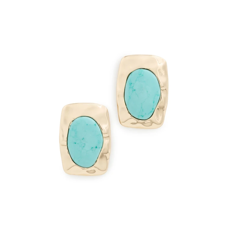 Ettika Hidden Treasure Earrings in Turquoise Turquoise One Size