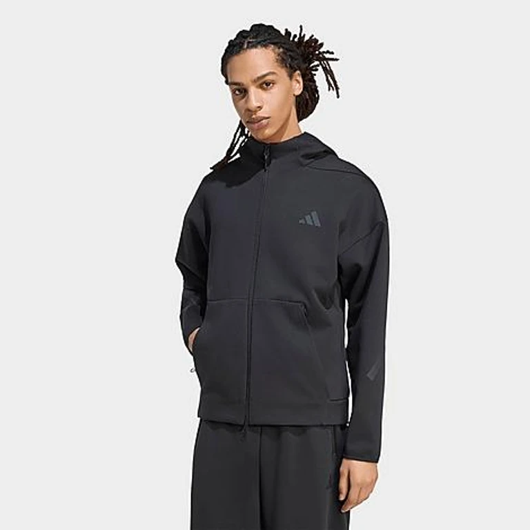 Men's Z. N.E. Full-Zip Hooded Track Top in Black Size: XS