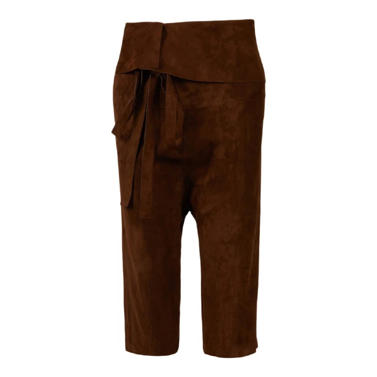 Cropped Suede Droped Shorts