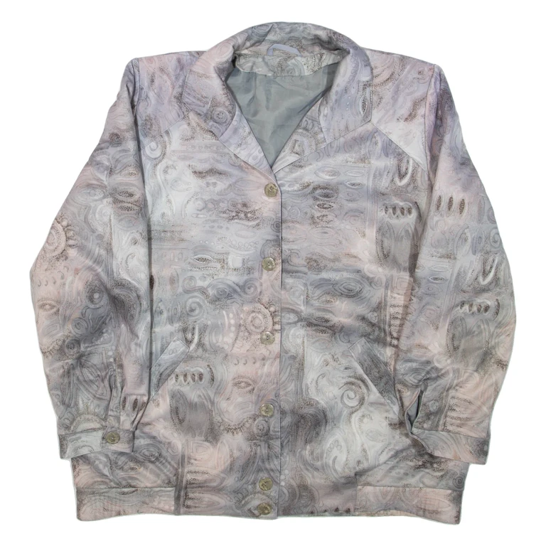 Womens Jacket Grey Crazy Pattern L