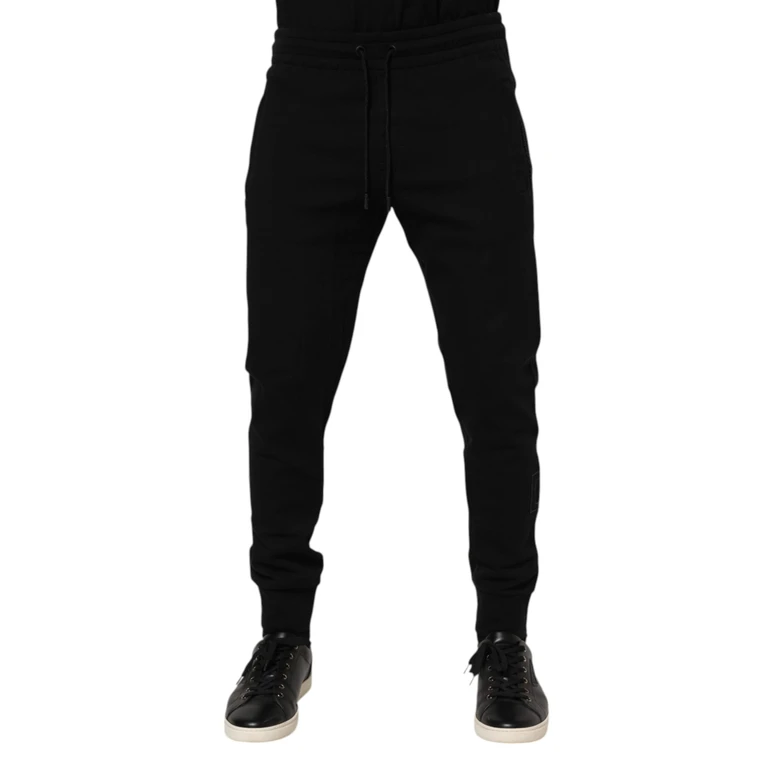 Dolce & Gabbana Black Cotton Men Jogger Sweatpants Pants Nylon - Men