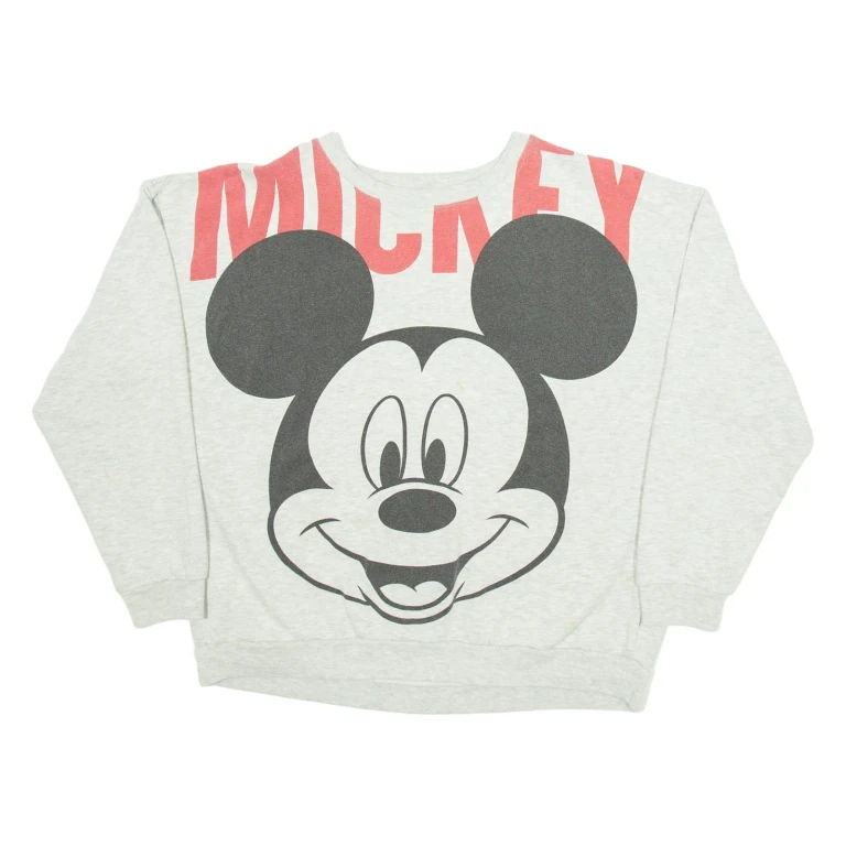 DISNEY Mickey Mouse Womens Sweatshirt Grey L