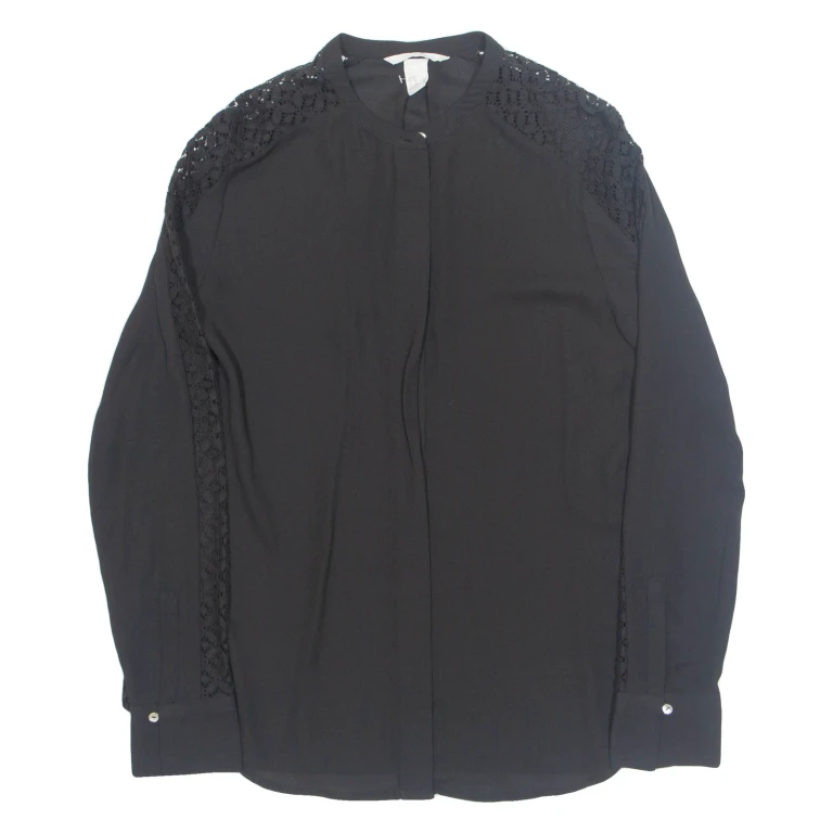 H&M Womens Blouse Black Long Sleeve M