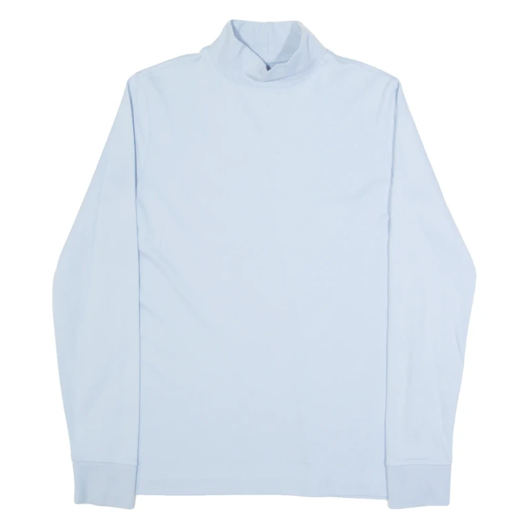 LANDS END Womens T-Shirt Blue Long Sleeve High Neck XS