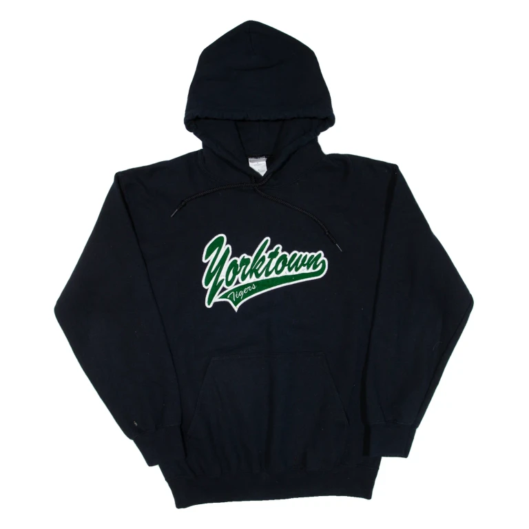 GILDAN Yorktown Tigers Mens Black Hoodie USA M