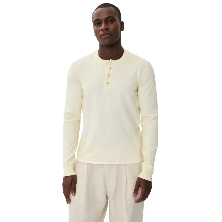 rag & bone Washed Supima Henley Chalk XXL