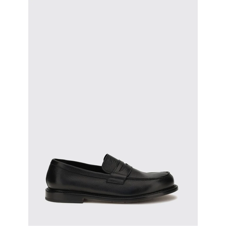Classic Calfskin Leather Loafers with a Saddle Strap and Leather Sole (32050NODIKNERO)