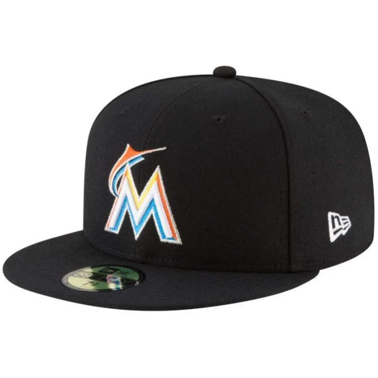 Men's MLB Authentic Collection On Field 59Fifty Fitted Cap Miami Marlins Hats