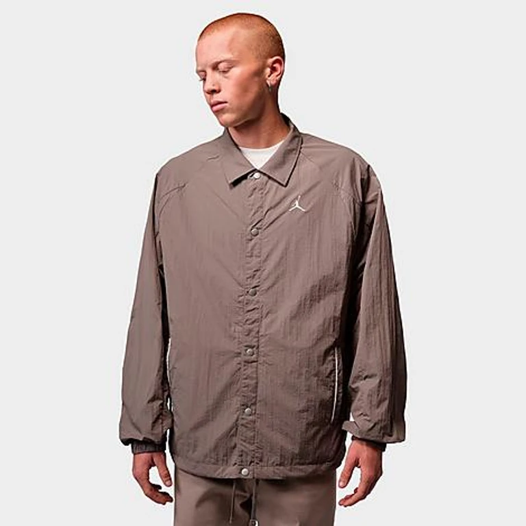 Nike Men's Jordan Brooklyn Lightweight Shell Jacket in Olive Grey/Sail Size: XS