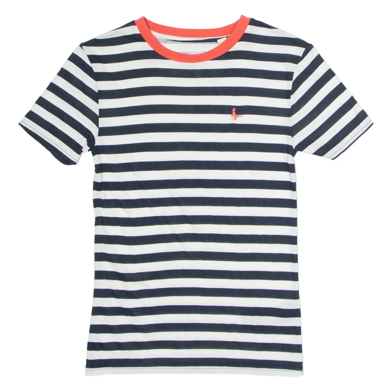 JACK WILLS Striped Womens T-Shirt White Crew Neck UK 6
