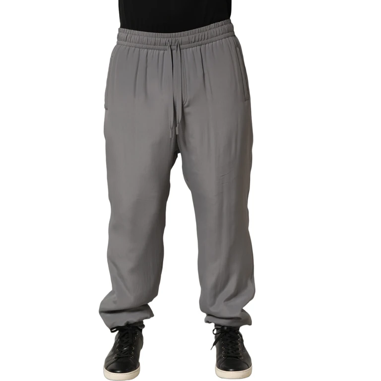 Dolce & Gabbana Gray Cotton Jogger Sweatpants Trouser Pants - Men