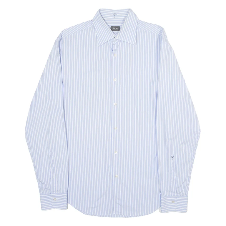 JOOP! Mens Shirt Blue Striped Long Sleeve M