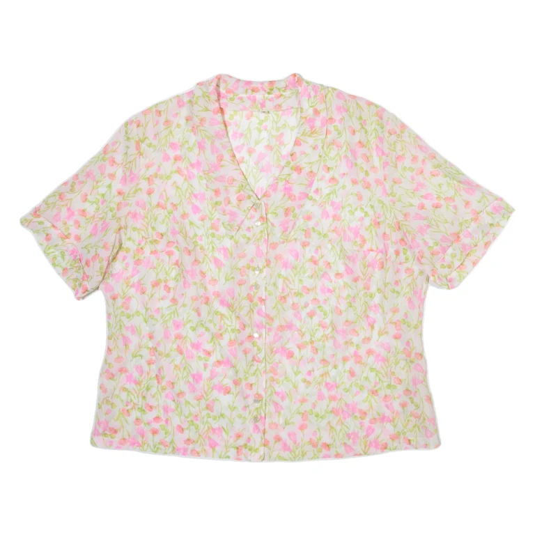 Sheer Womens Printed Shirt White Floral M