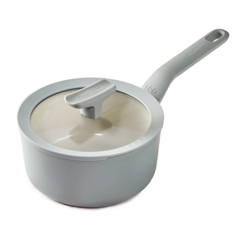 Balance Nonstick Ceramic Saucepan 7", 2.1qt. With Glass Lid, Recycled Aluminum, Moonmist