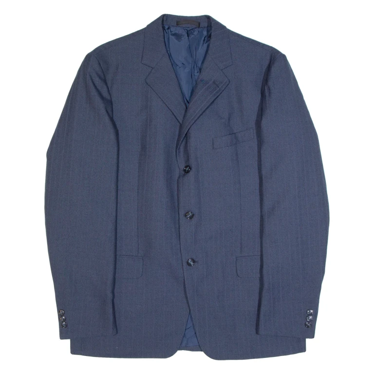 DICK Mens Blazer Jacket Blue 90s Striped L