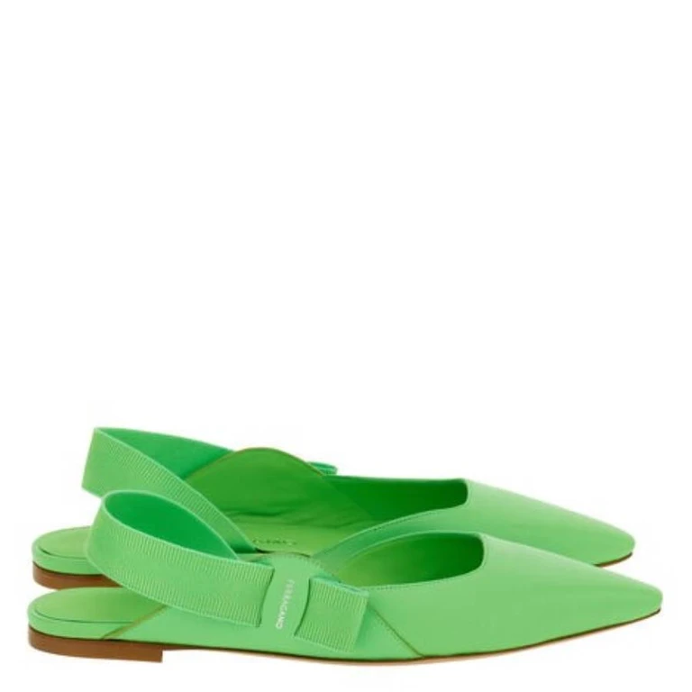 Ferragamo Vania Vara Bow Slingback Ballet Flats, Size 7 C