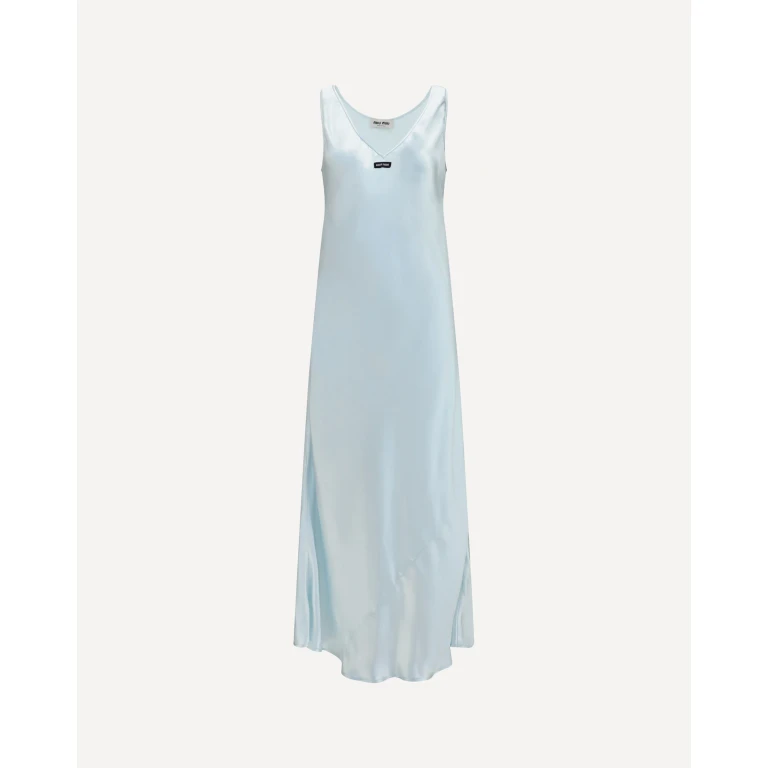 Long satin V-neck Dress Female 40