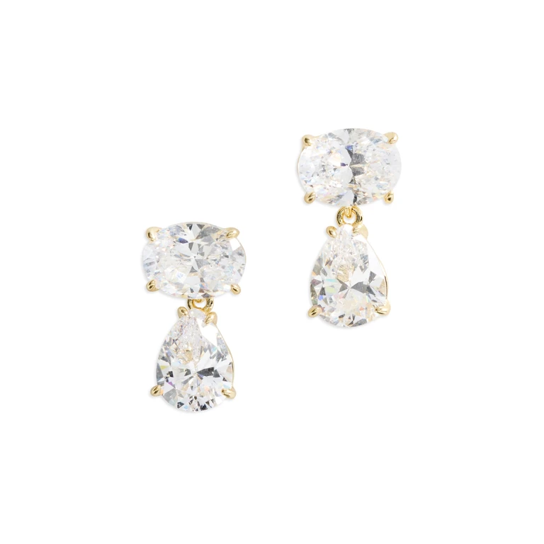 SHASHI Oval Pear Drop Earrings Gold One Size