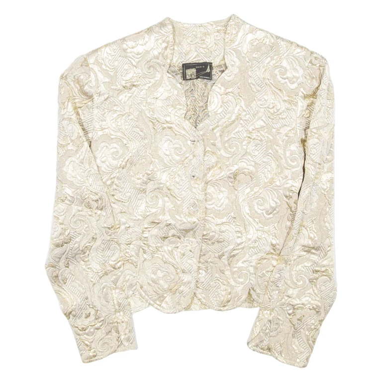 Womens Blazer Coat Gold Floral L