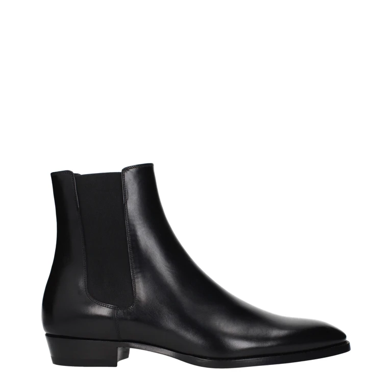 Celine Black Leather Ankle Boots - Men