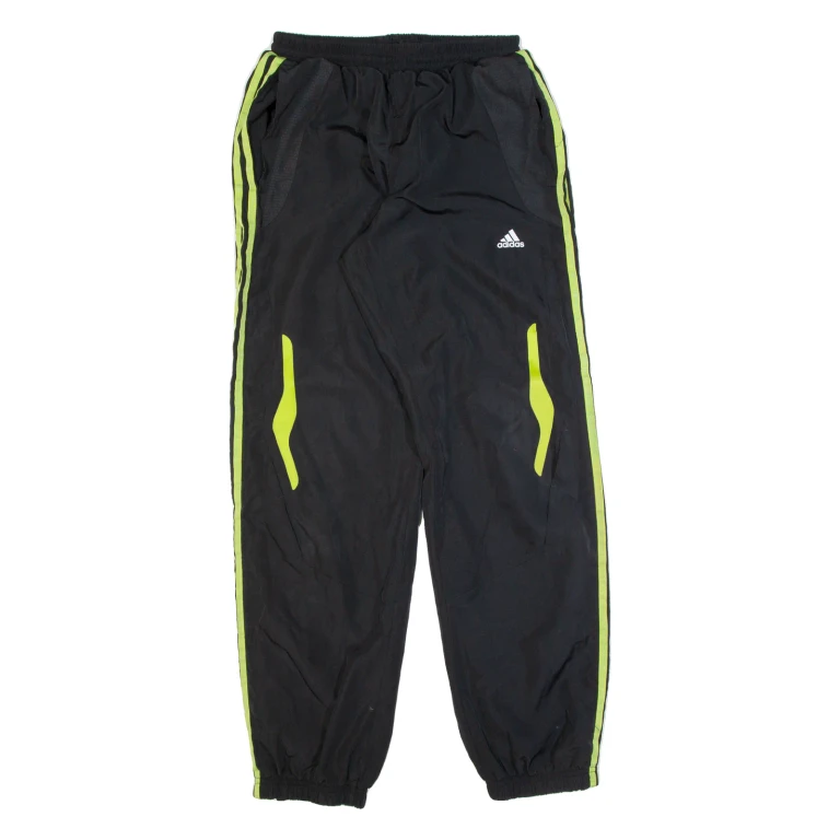 ADIDAS Lined Mens Track Pants Black Tapered S W26 L31