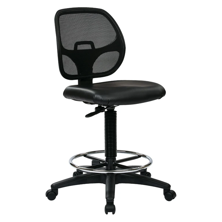 Deluxe Black Mesh Back Drafting Chair