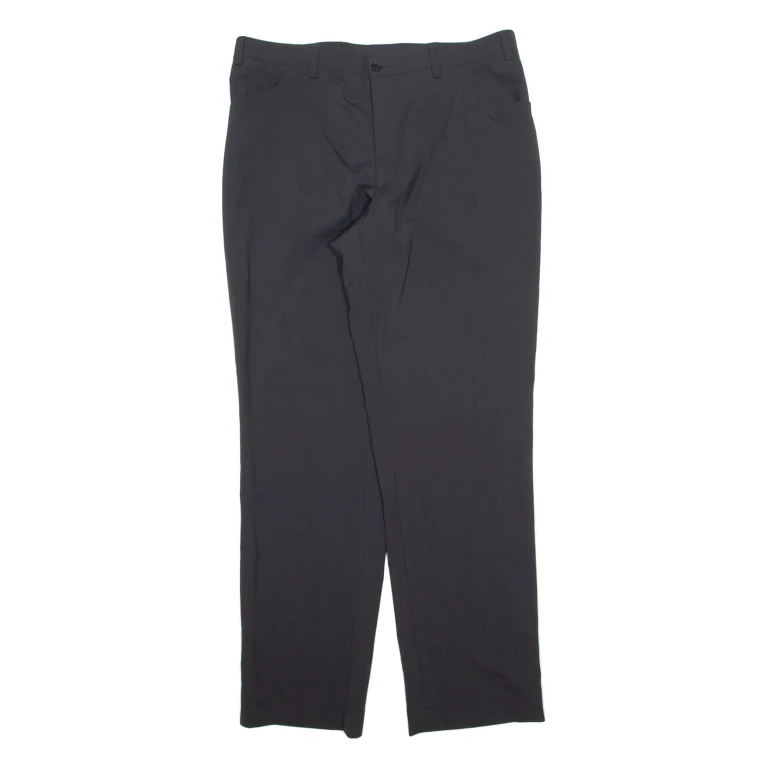 Chino Mens Trousers Grey Regular Straight Wool W36 L34