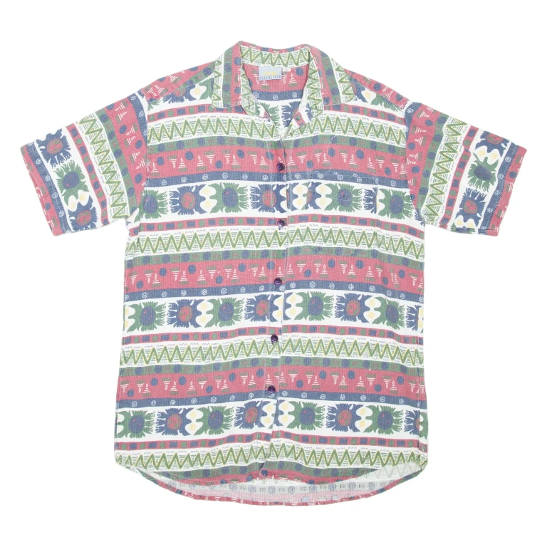 Mens Shirt Blue Crazy Pattern L