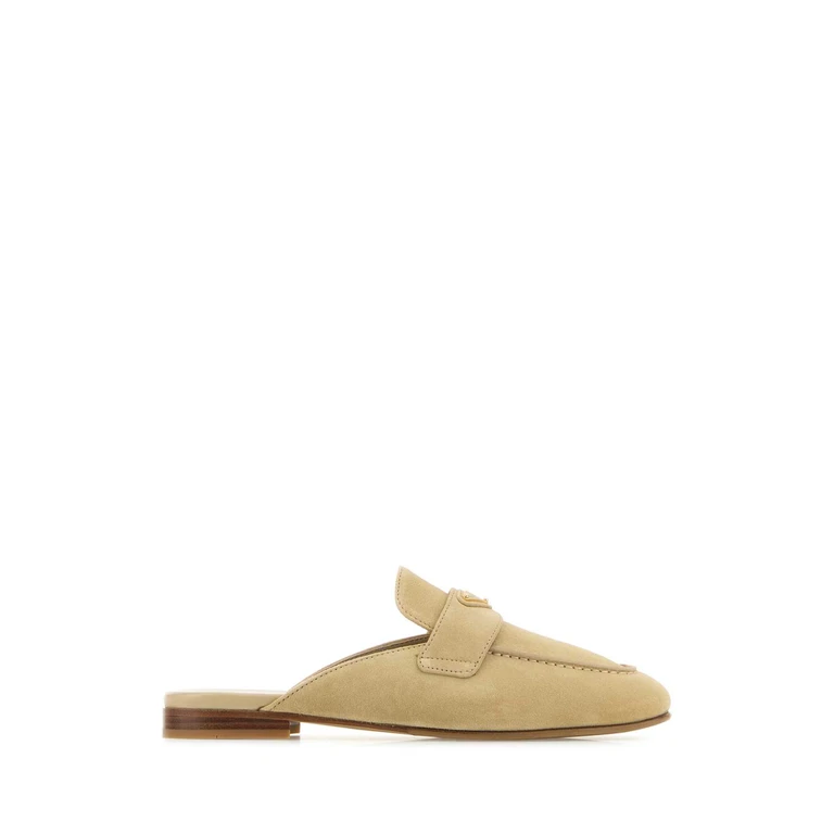 Prada Sand Suede Slippers Ecru' - Women