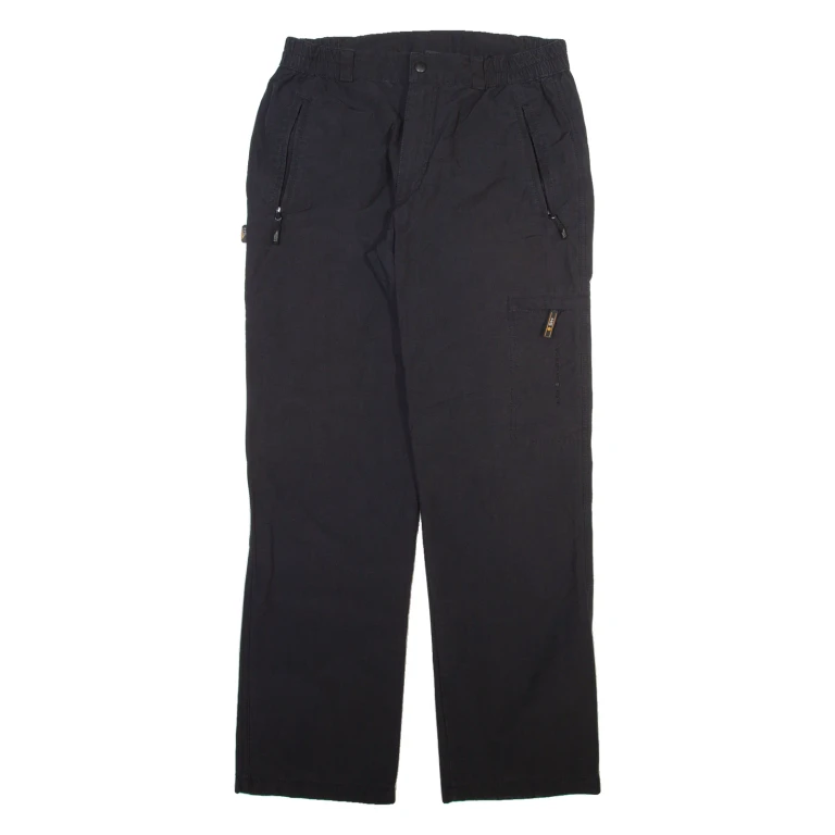 HS OUTERWEAR Mens Trousers Black Relaxed Straight W30 L30