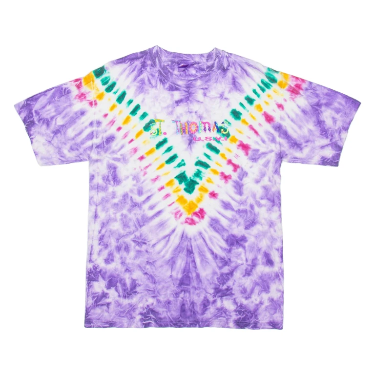 HANES St Thomas Mens Tie Dye T-Shirt Purple M