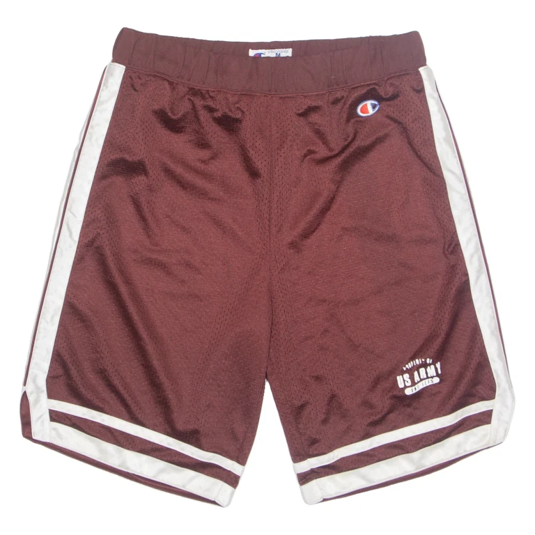 CHAMPION Mens Sports Shorts Maroon Relaxed M W30