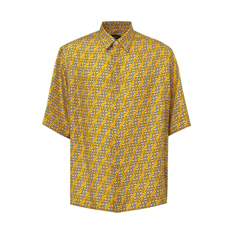 Yellow Silk Shortsleeve Shirt - Men