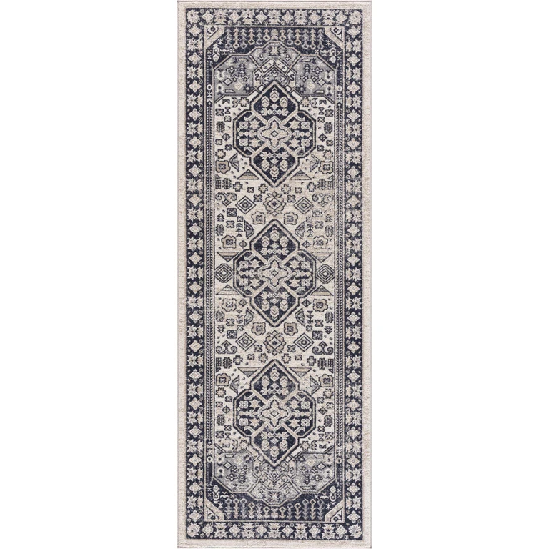 Cabacungan Cream & Gray Washable Area Rug - Clearance