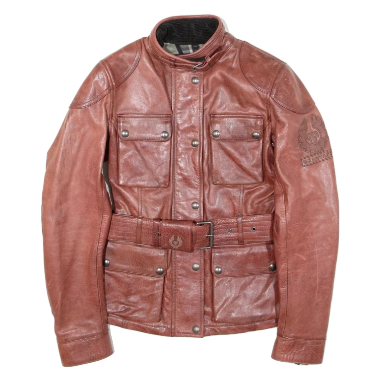BELSTAFF Trialmaster Panther Padded Womens Motorcycle Jacket Red Leather S
