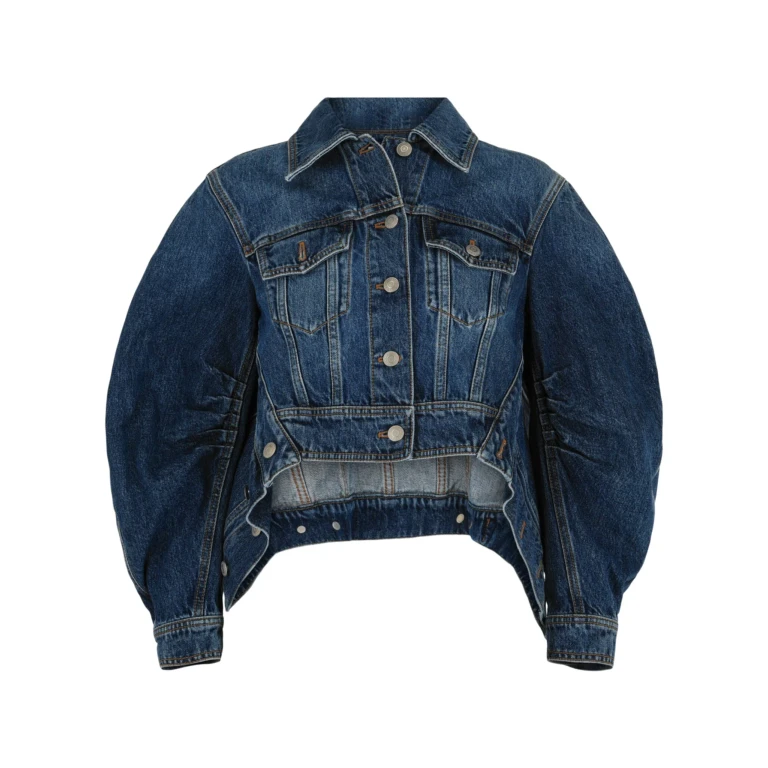 Cropped Cocoon Sleeve Denim Jacket