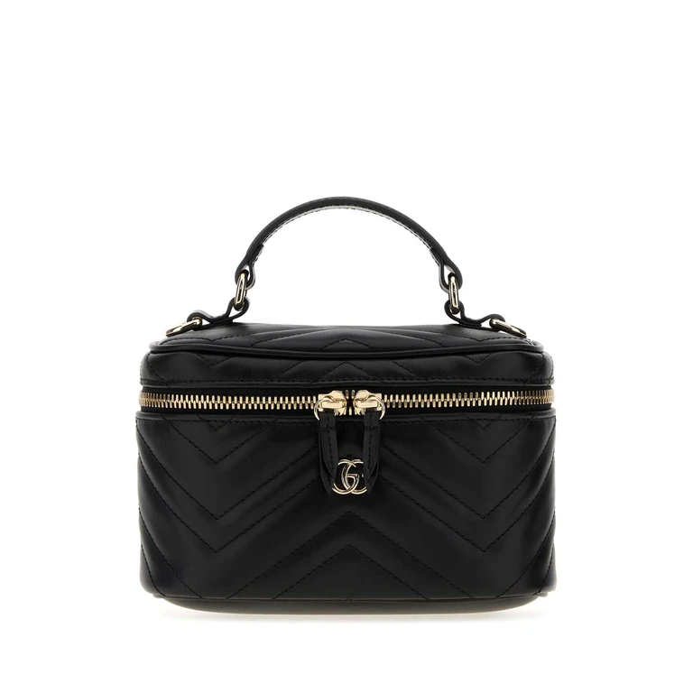 Gucci Black Leather Gg Marmont Bucket Bag Borse A Secchiello - Women